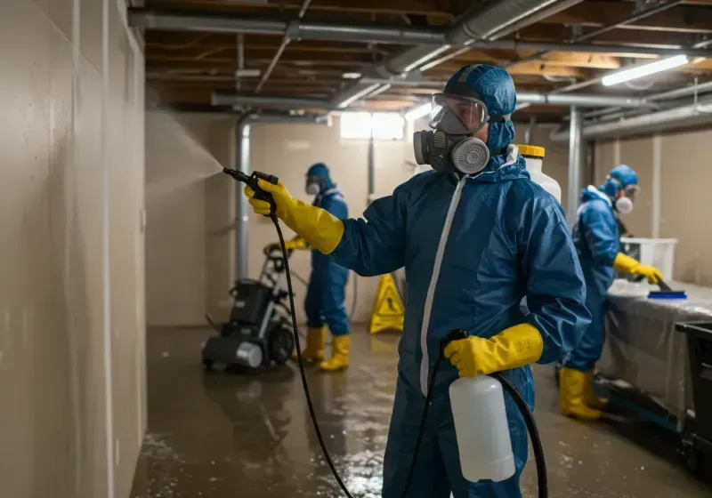 Basement Sanitization and Antimicrobial Treatment process in Zionsville, IN