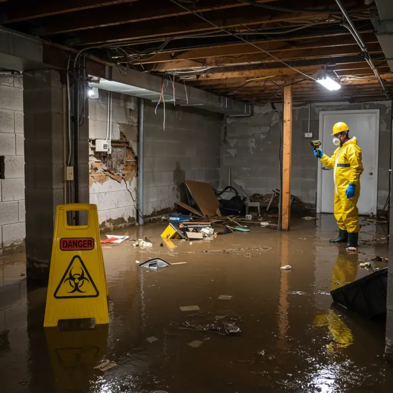 Flooded Basement Electrical Hazard in Zionsville, IN Property