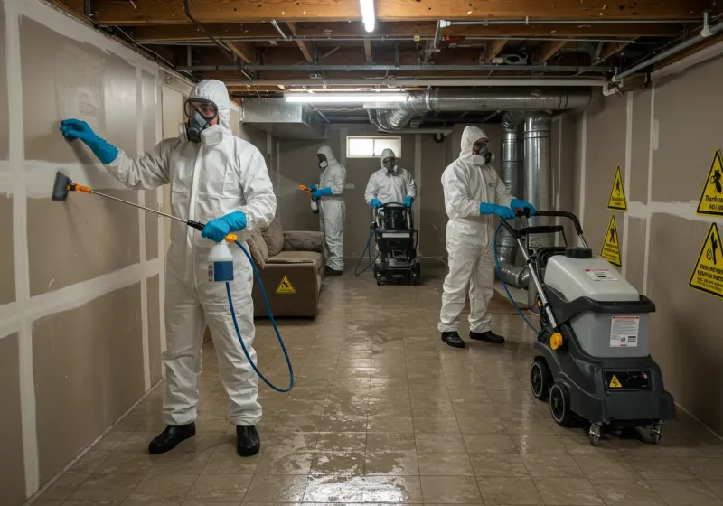 Basement Moisture Removal and Structural Drying process in Zionsville, IN